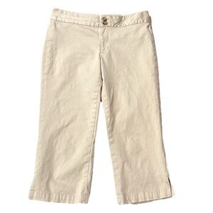 Banana Republic Vintage Chino Straight Leg Mid Rise Capri Pants Beige Size 8
